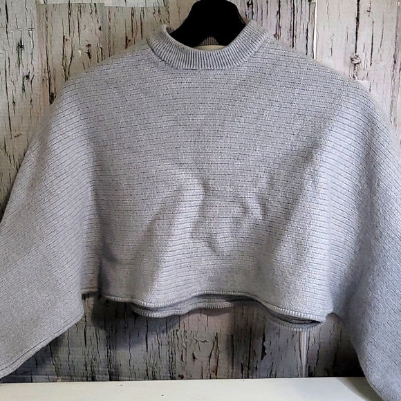 Wilfred Free Lolan Grey Sweater Cropped, oversized, merino-wool sweater2 - Picture 2 of 13